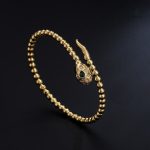 Bracelet serpent en cuivre doré, style délicat et raffiné