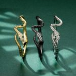 Bracelet serpent en argent, style glamour chic