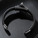 Accessoire en cuir tressé style serpent