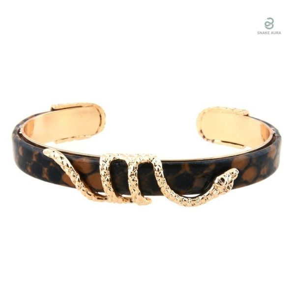 Bracelet Serpent Doré Marron Cuivre élégant et raffiné