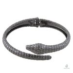 Bracelet serpent noir en acier inoxydable élégant