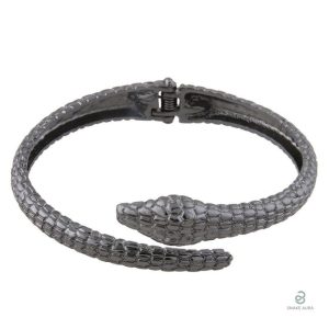 Bracelet serpent noir en acier inoxydable élégant
