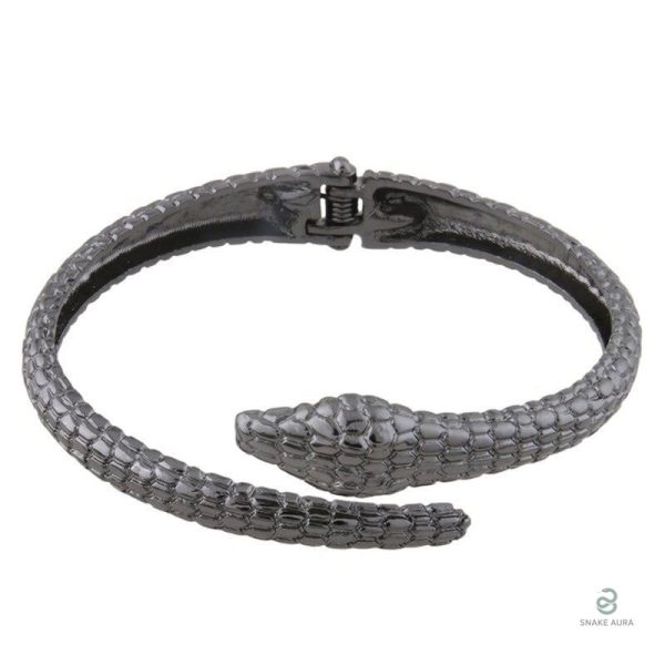 Bracelet serpent noir en acier inoxydable élégant