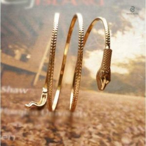 Bracelet serpent or avec design élégant en métal durable