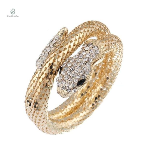 Bracelet serpent en or souple orné de diamants
