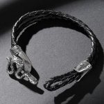 Bracelet homme cuir serpent, design audacieux