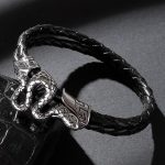 Bracelet serpent en cuir, mode masculine tendance