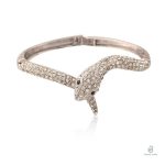 Bracelet serpent femme orné de strass scintillants