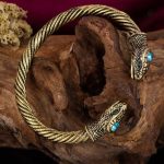 Bracelet serpent en acier, style rétro viking