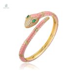 Bracelet serpent en zirconium rose élégant et stylé