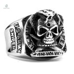 Bague Serpent avec motif Tête de Mort militaire