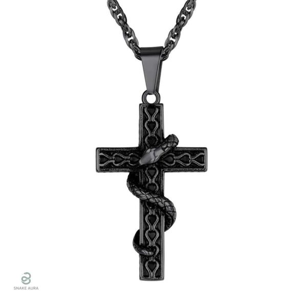 Bijou acier homme, collier serpent inspirant