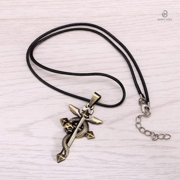 Accessoire élégant serpent, croix alchimique intégrée