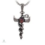 Collier serpent épée en acier design moderne