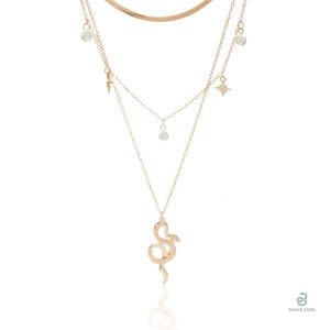 Collier Serpent Pendentif en Or Femme