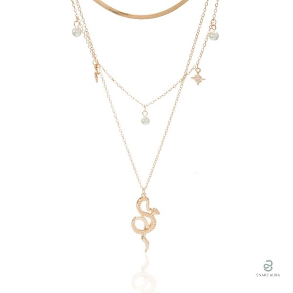 Collier Serpent Pendentif en Or Femme