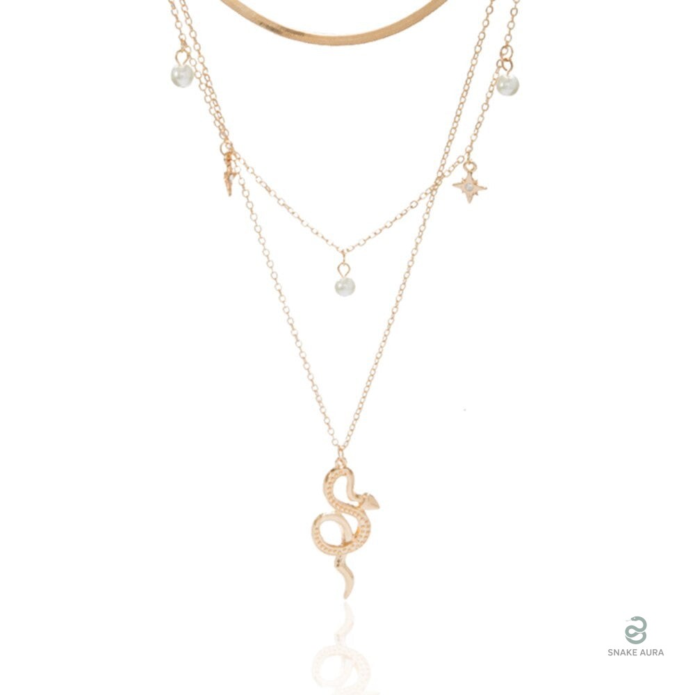 Collier Serpent Pendentif en Or Femme