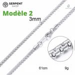 Collier plaqué argent style serpent moderne