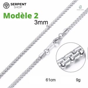 Collier plaqué argent style serpent moderne