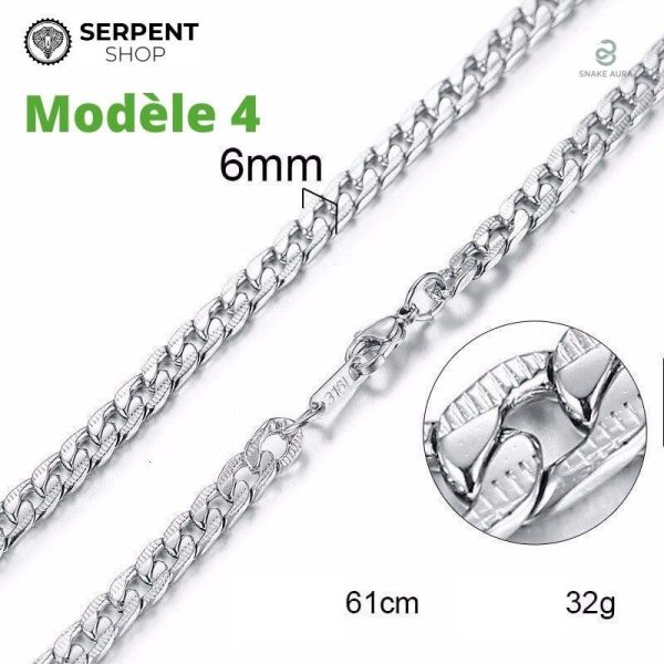 Accessoire maille serpent en argent