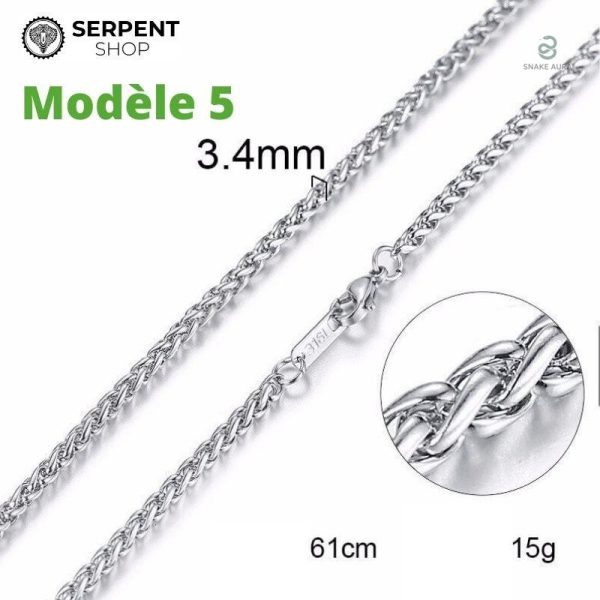 Collier tendance serpent en plaqué argent