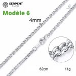 Collier serpent avec finition argentée