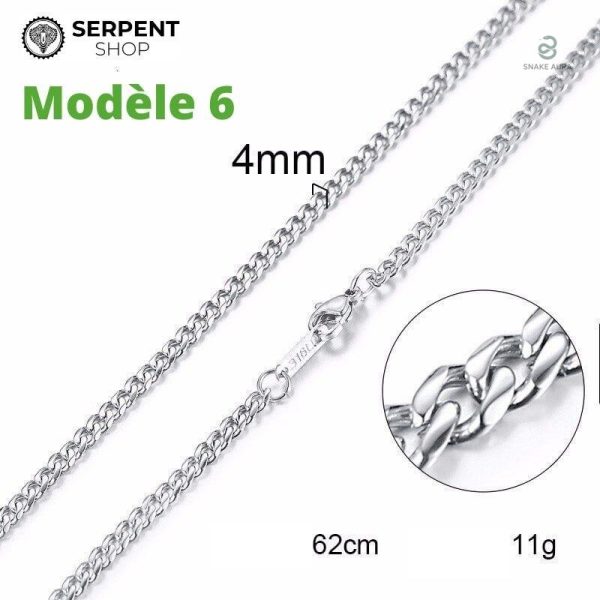 Collier serpent avec finition argentée