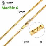 Collier plaqué or avec motif serpent stylisé
