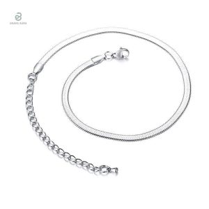 Collier Serpent Argent Maille Plate