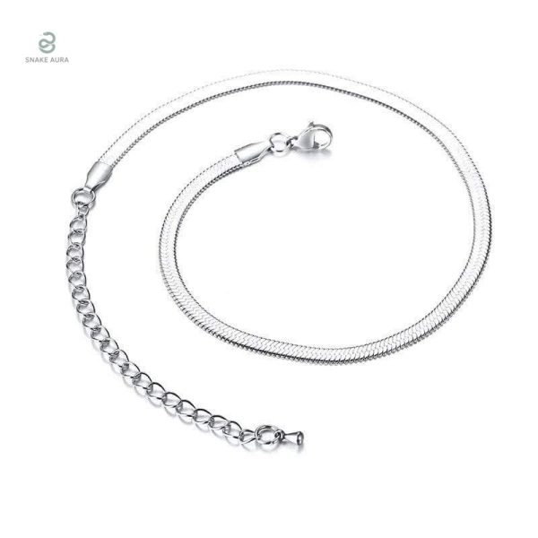 Collier Serpent Argent Maille Plate