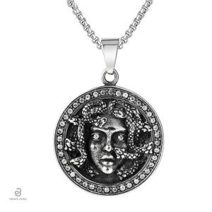 Collier Serpent Médusa en acier élégant et moderne