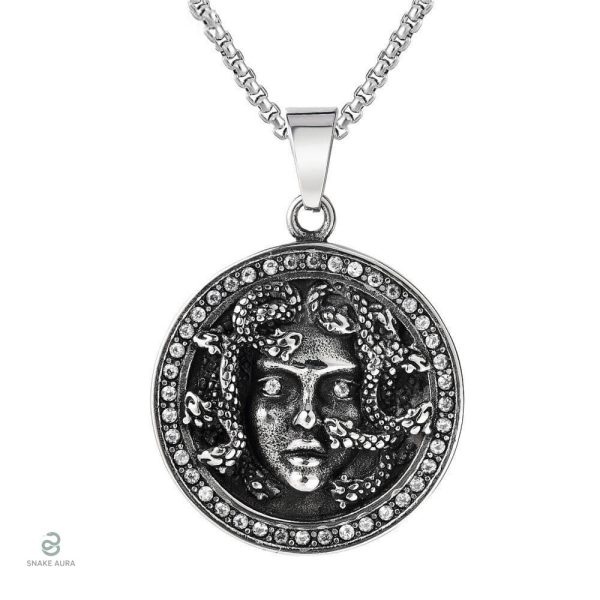Collier Serpent Médusa en acier élégant et moderne