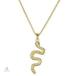 Collier Serpent Or avec Yeux Verts