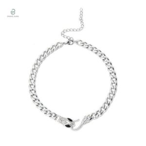 Collier serpent femme en maille chunky tendance