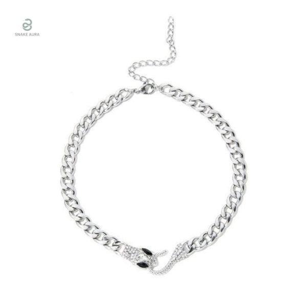 Collier serpent femme en maille chunky tendance