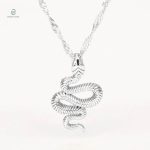 Collier serpent argenté en acier inoxydable