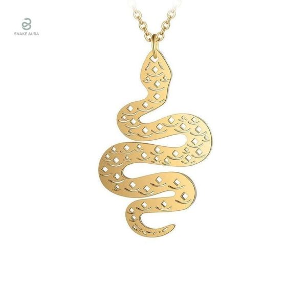 Collier Serpent en or avec berloque élégant