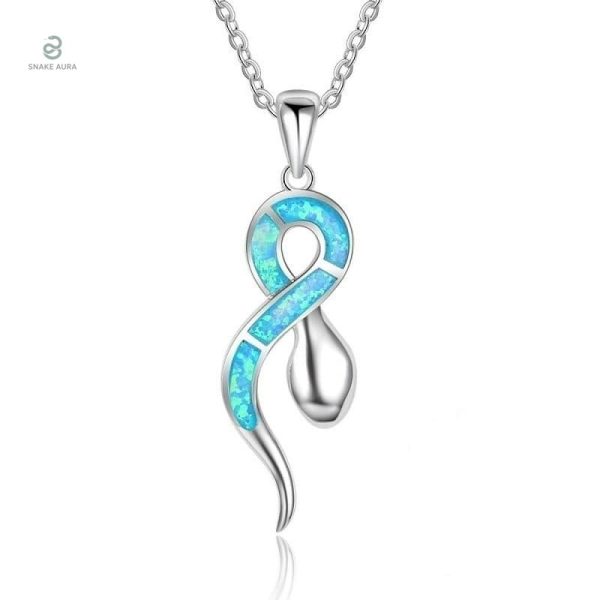 Collier Serpent Bleu Original en Acier