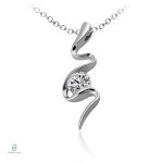 Collier Serpent en argent avec cristaux pour femme