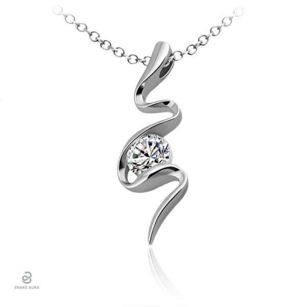 Collier Serpent en argent avec cristaux pour femme