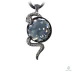 Collier serpent noir orné de cristal