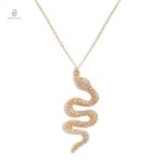 Collier serpent en or massif avec diamants scintillants