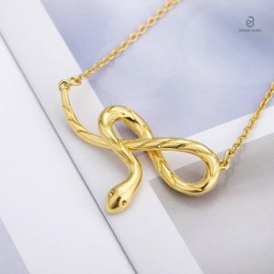 Bijou serpent en acier inoxydable, finition dorée