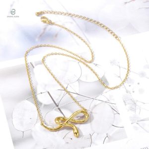 Collier moderne serpent doré, accessoire tendance