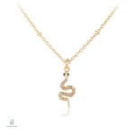 Collier Serpent Doré avec Diamant pour Femme