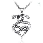 Collier Serpent Duo en Nœud, design élégant et moderne