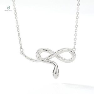 Collier serpent en acier argenté