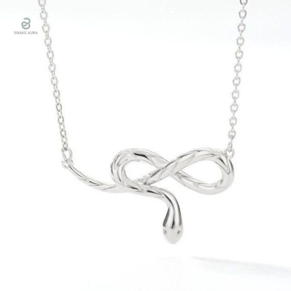 Collier serpent en acier argenté