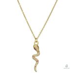 Collier serpent en or avec diamant rose élégant