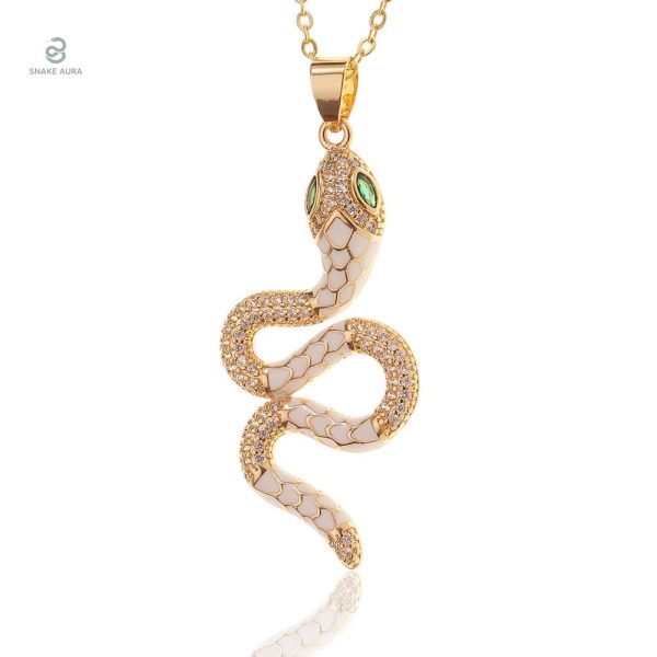Collier serpent femme fantaisie blanc élégant et stylé